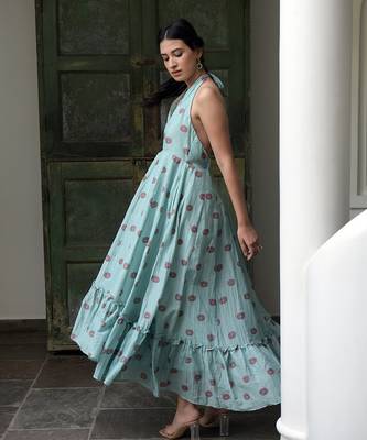 Pacific horizon halter neck dress 4