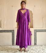 Violet Chanderi Kurta Set