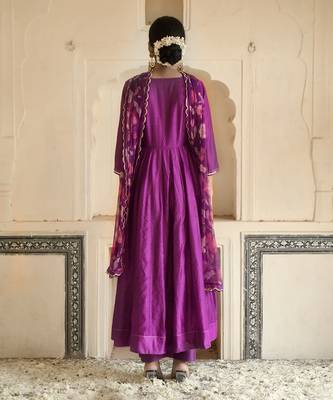 Violet Chanderi Kurta Set 2