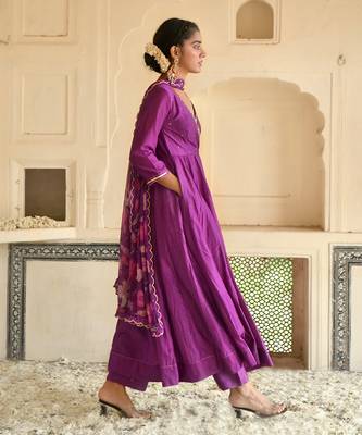 Violet Chanderi Kurta Set 3