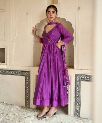 Violet Chanderi Kurta Set 6