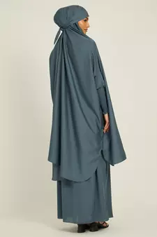Grey plain crepe abaya