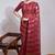 Red embroidered georgette saree with blouse