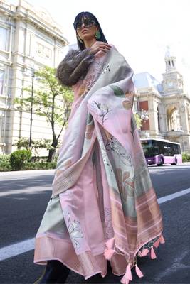 Multicolor Printed Organza Saree With Blouse 2