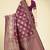 Wine Colour Banarasi Silk Saree For Traditional Look