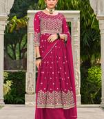 Pink Colour Heavy Embroidered Ethnic Palazzo Dress For Party
