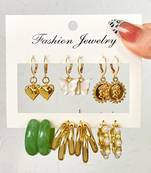 Gold combo-earrings