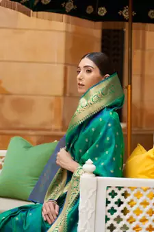 Green Kalandi Womens Kanjivaram Saree