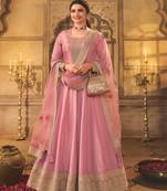 Pink Colour Ethnic Anarkali Suit For Trendy Girls Wedding Looks