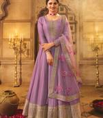 Violet Colour Ethnic Anarkali Suit For Trendy Girls Wedding Looks