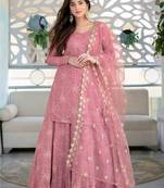 Pink Colour Ethnic Sequins  Work Dress With Lehenga For Festive Looks