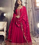 Pink Colour Heavy Zari Embroidery Work Bollywood Style Party Dress