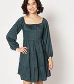 Teal Colour Fancy Western Style Partywear Short Kurti
