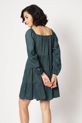Teal Colour Fancy Western Style Partywear Short Kurti 2