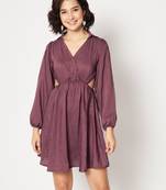 Wine Colour Fancy Western Style Partywear Short Kurti