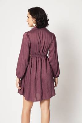 Wine Colour Fancy Western Style Partywear Short Kurti 2