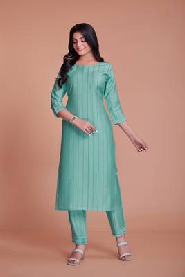 Sober And Classy Blue Colour Ethnic Top Bottom Set For Girls 1