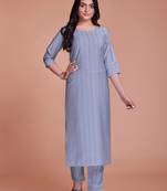 Sober And Classy Grey Colour Ethnic Top Bottom Set For Girls