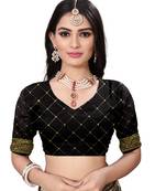 Durga Saree'S Unstitched Sequence Work Blouse Piece For Women_1Mtr_Black