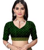 Durga Saree'S Unstitched Sequence Work Blouse Piece For Women_1Mtr_Green