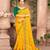 Yellow Color Brasso Saree With Attached Woven Border And Blouse Piece