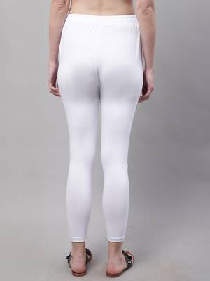 White Solid Ankle Length Legging 2