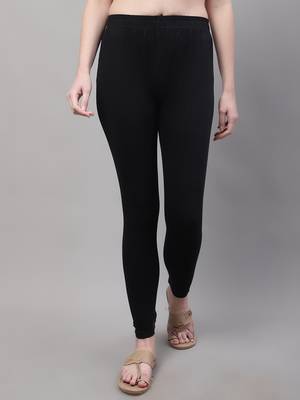 Black Solid Ankle Length Legging 1