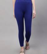 Royal Blue Solid Ankle Length Legging