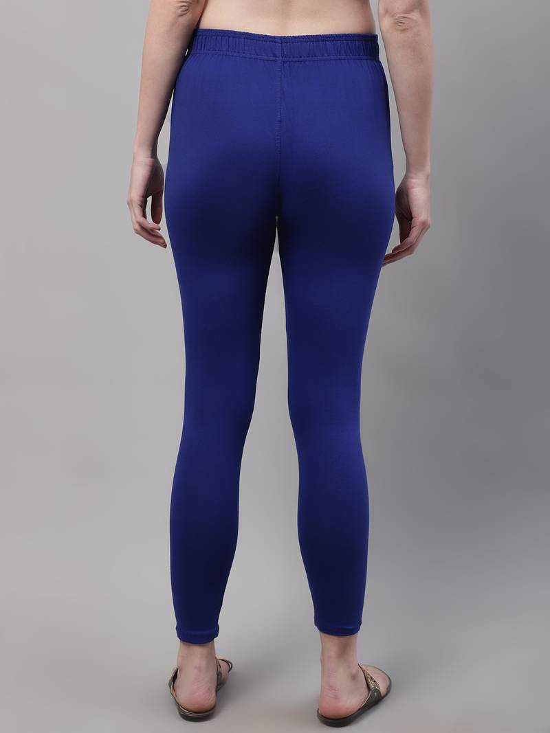 Royal Blue Solid Ankle Length Legging