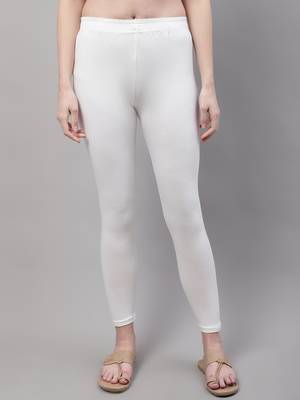 Off white Solid Ankle Length Legging 1