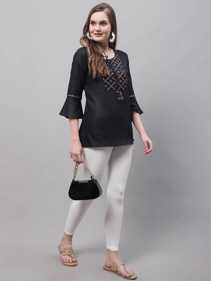 Off white Solid Ankle Length Legging