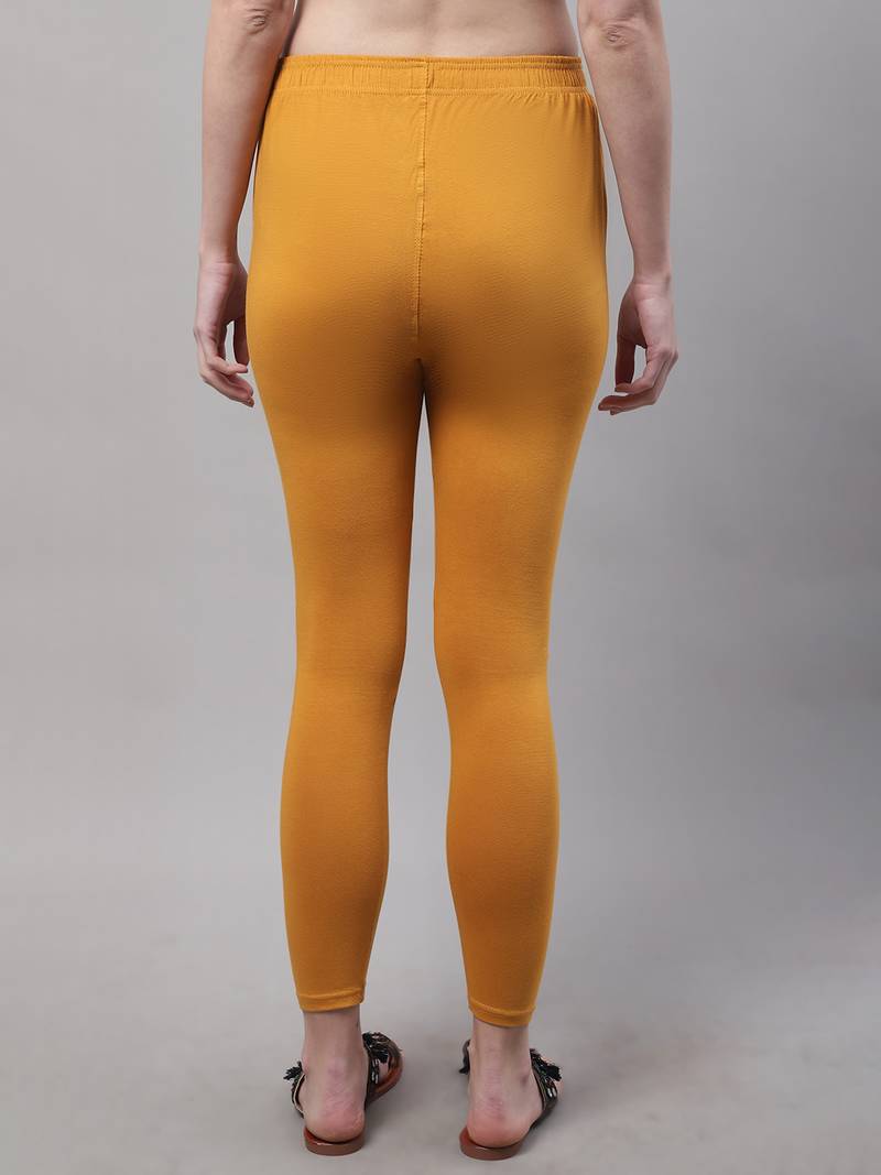 Mustard Solid Ankle Length Legging