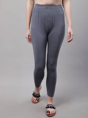Dark Grey Solid Ankle Length Legging 1