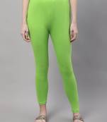 Parrot Green Solid Ankle Length Legging