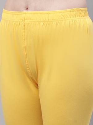 Yellow Solid Ankle Length Legging 5