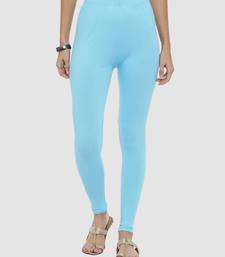 Sky Blue Solid Ankle Length Legging