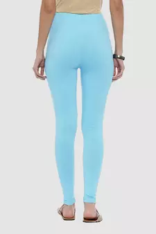 Sky Blue Solid Ankle Length Legging