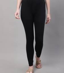 Black Solid Ankle Length Plus Legging
