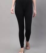 Black Solid Ankle Length Plus Legging