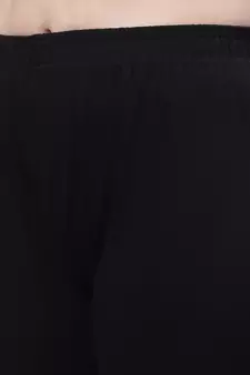Black Solid Ankle Length Plus Legging