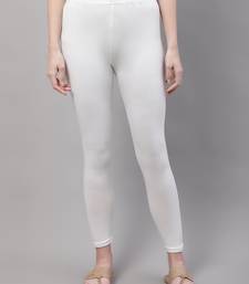 Off white Solid Ankle Length Plus Legging