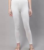 Off white Solid Ankle Length Plus Legging