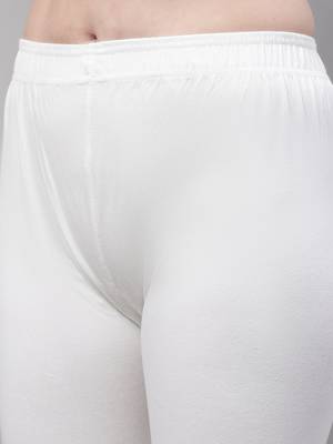 Off white Solid Ankle Length Plus Legging 5