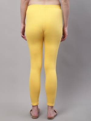 Yellow Solid Ankle Length Plus Legging 2