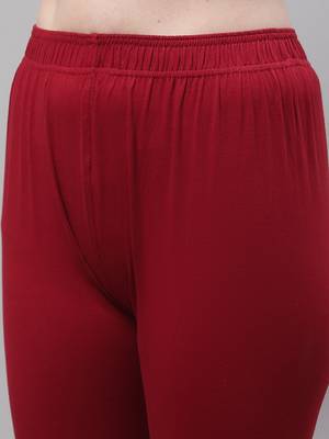 Maroon Solid Ankle Length Plus Legging 5