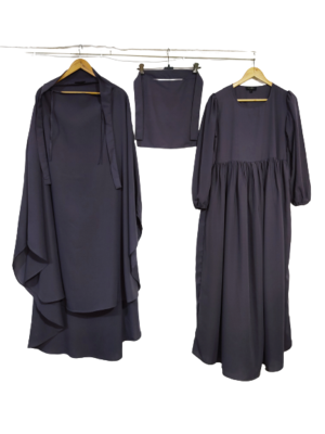 Nazneen 3 pcs set of Abaya Khimer and Nose piece 1