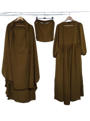 Nazneen 3 pcs set of Abaya Khimer and Nose piece 1