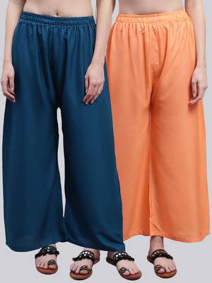 Pack of 2 Women Flared Rayon Palazzo 1