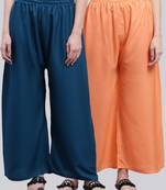 Pack of 2 Women Flared Rayon Palazzo