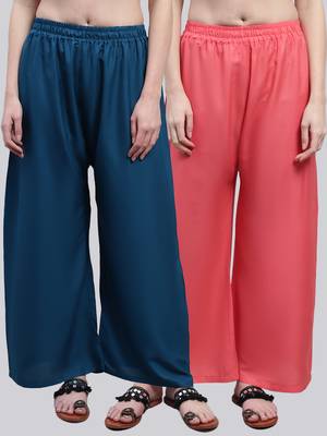 Pack of 2 Women Flared Rayon Palazzo 1